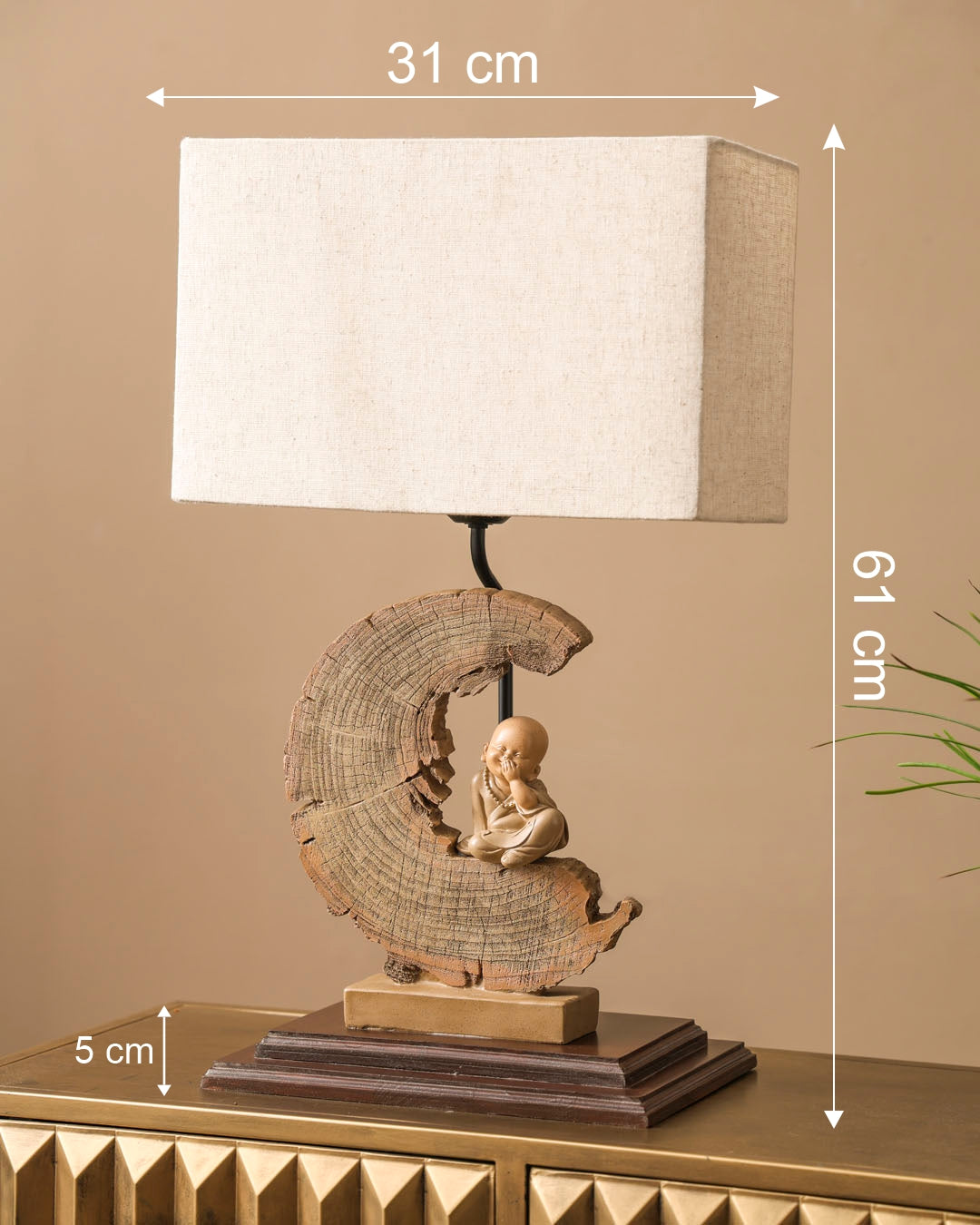 Crescent Zen Monk Table Lamp ji