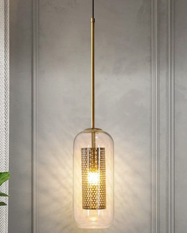 Lumen Mesh Pendant Light - Amber