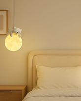 Sleepy Bear Moon Pendant Light
