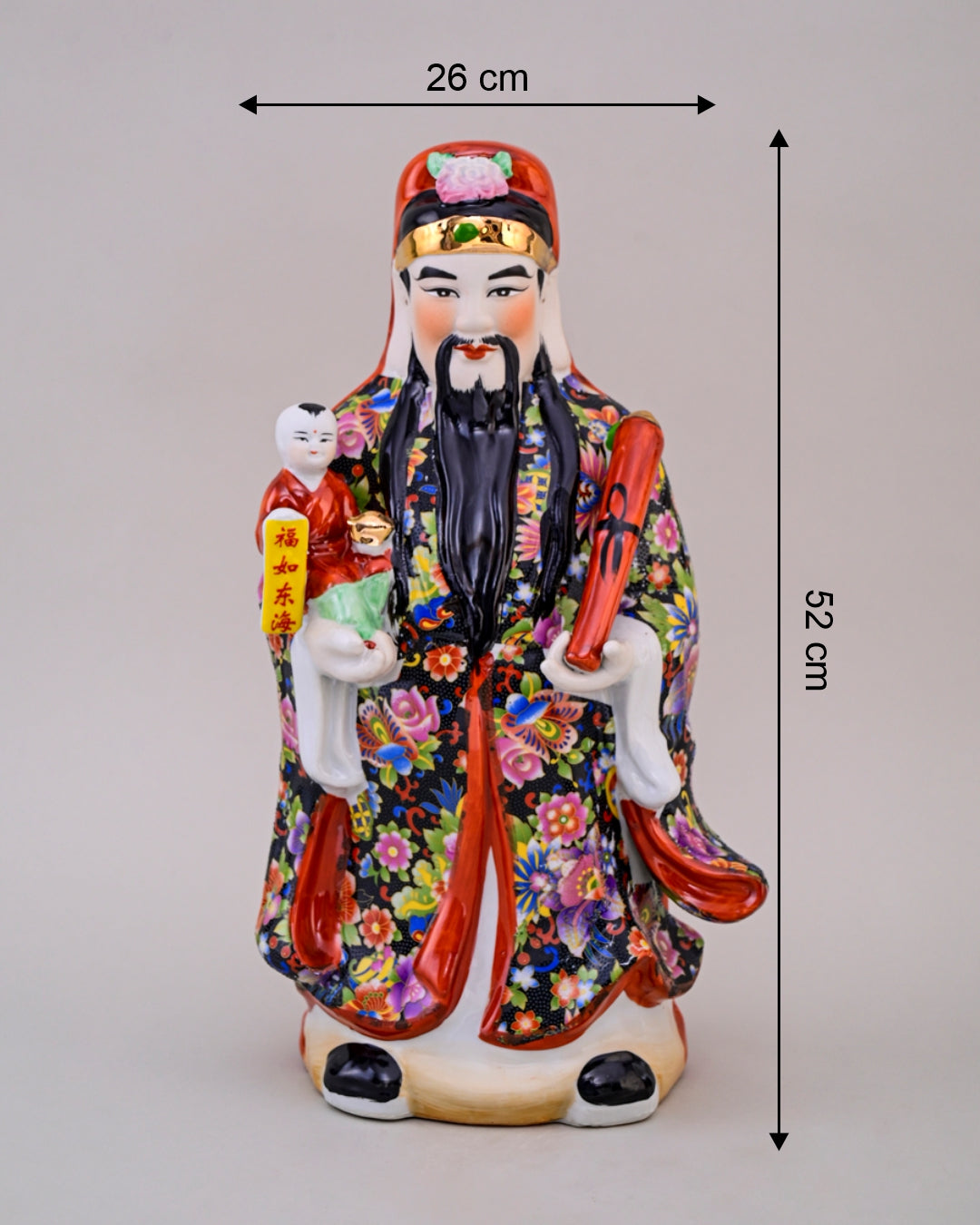 'The Three Star Gods' Porcelain Sculptures, Set of 3 - Large