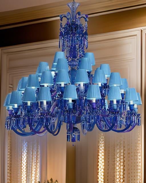 Azure Majesty Crystal Chandelier - 48 Lights