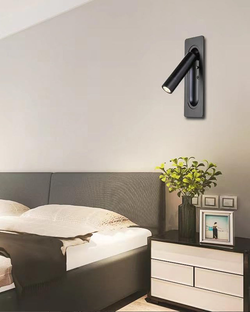 Bedside Wall Light with Spot-6W Black