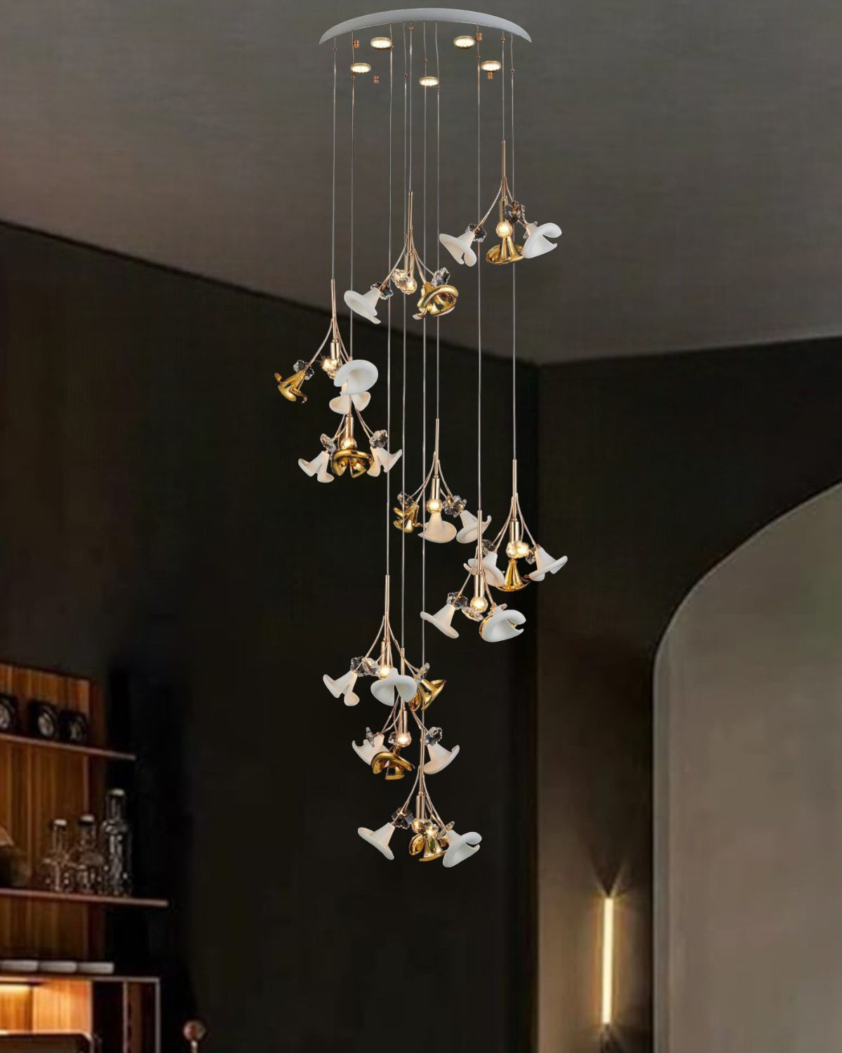 Orchestrated Blooms Cascade Chandelier
