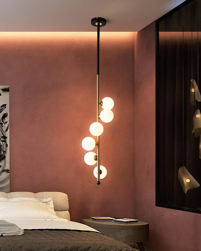 Vertical Globe Spiral Pendant Light