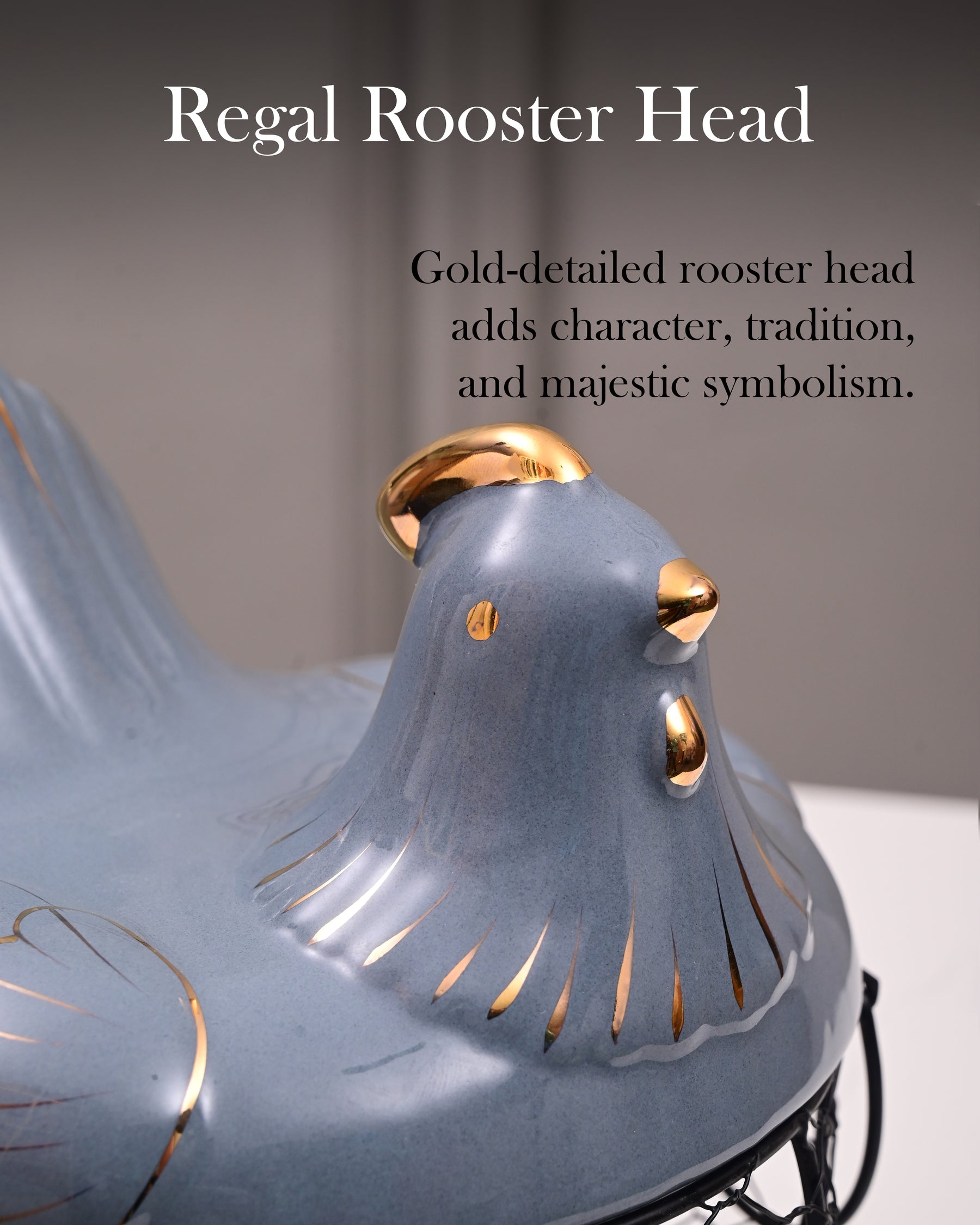 Rooster Egg Basket - Grey