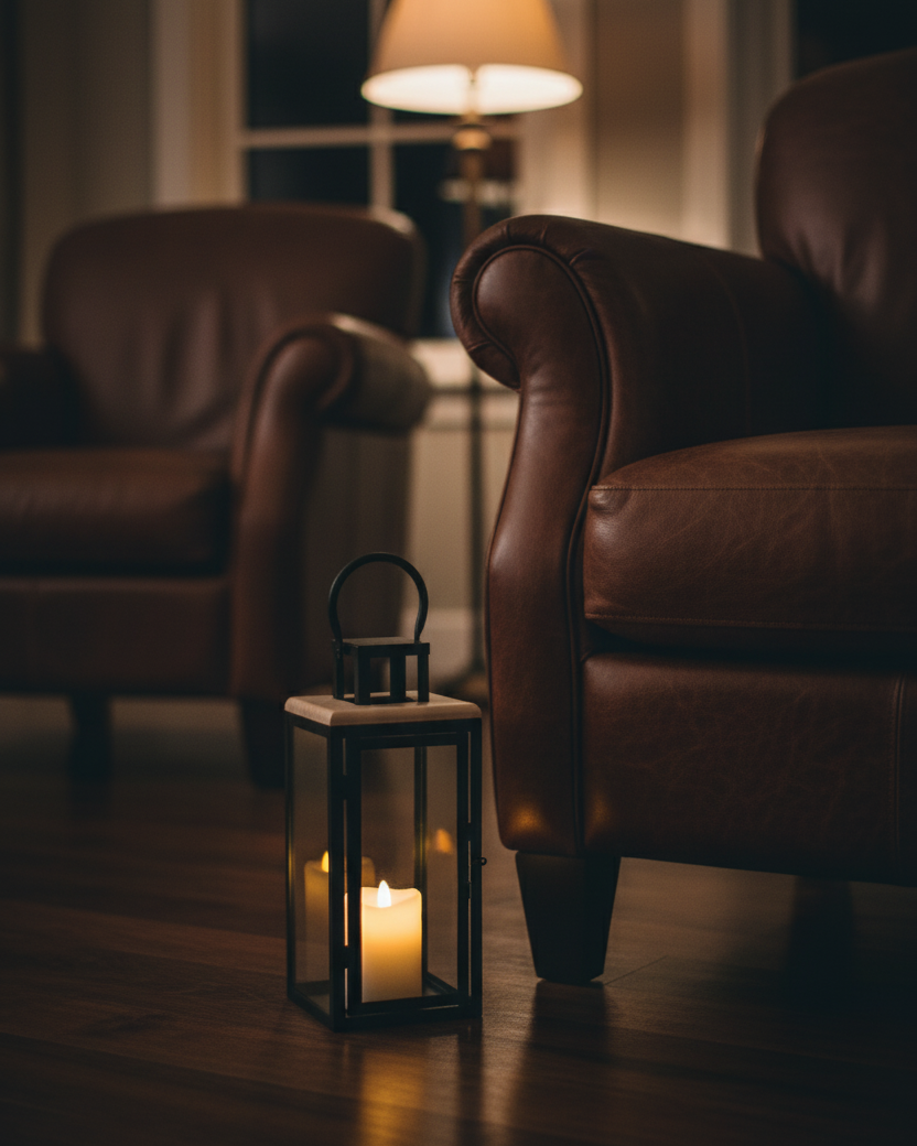 Black Frame Elegance Candle Lantern