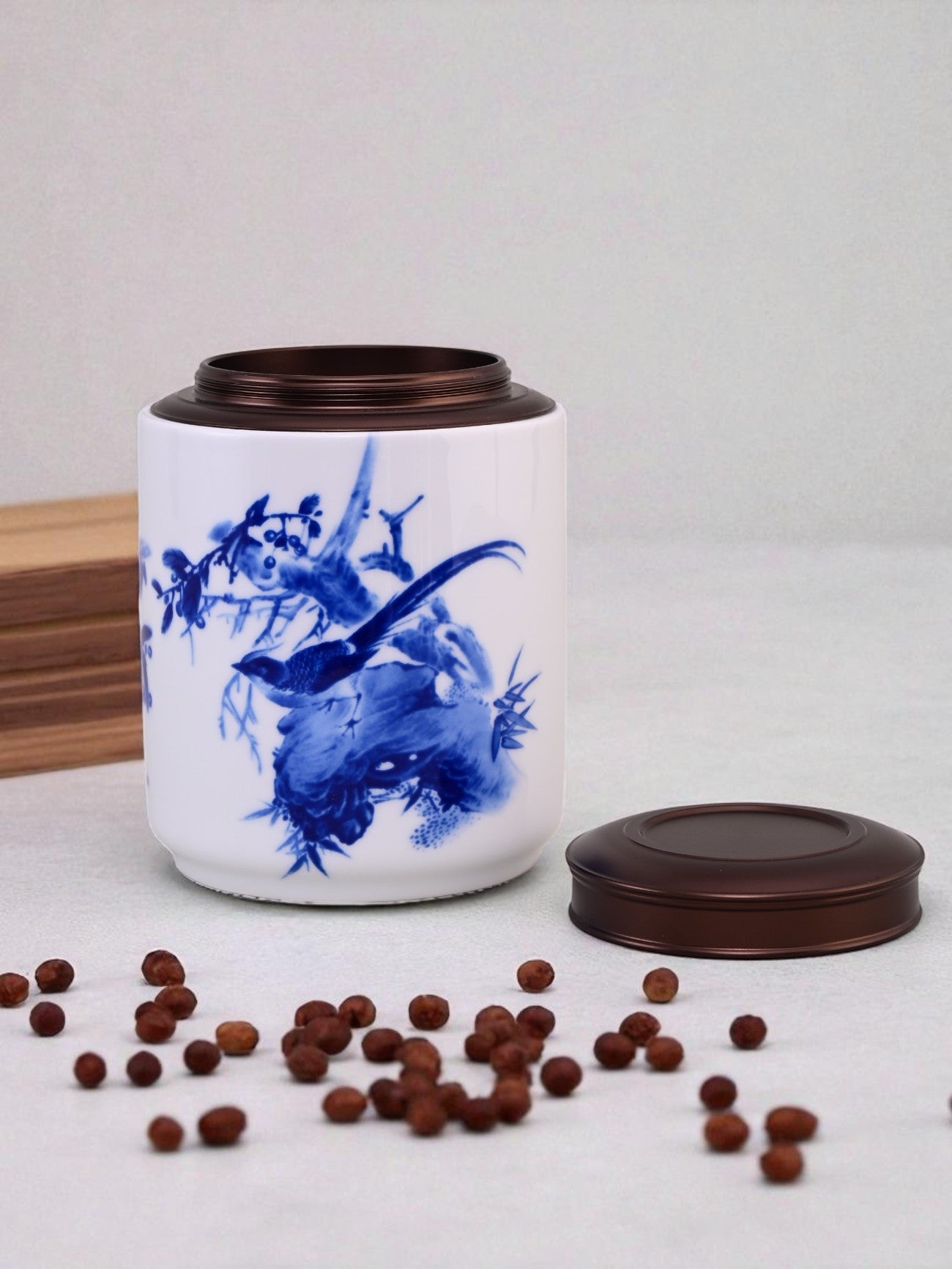 Songbird Blue & White Porcelain Storage Jar