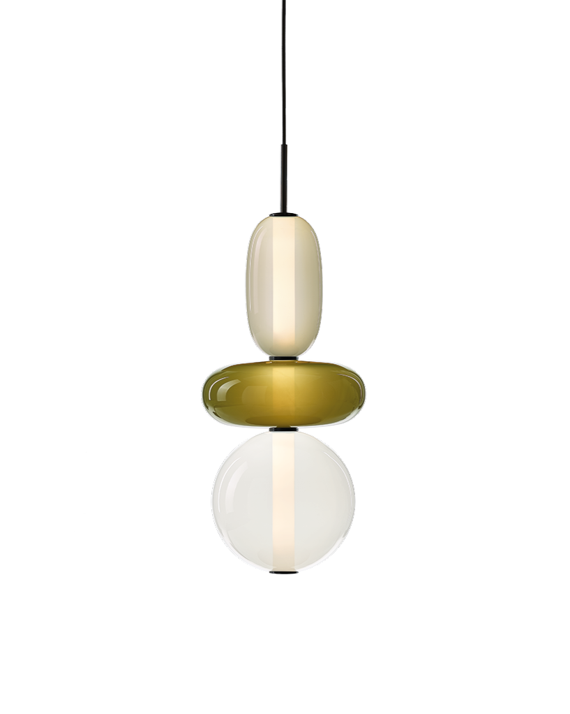 "Aurora Stack" Modern Art Glass Pendant