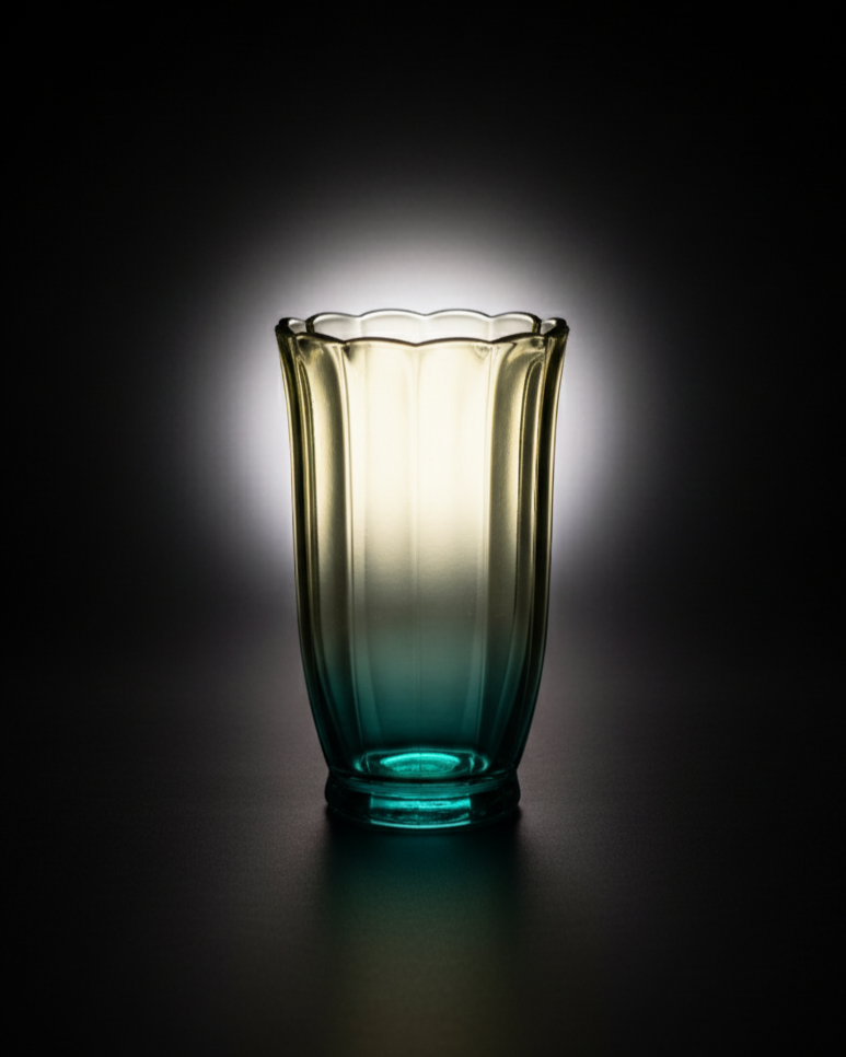 Green Ombré Tulip Tall Glass - Set of 6