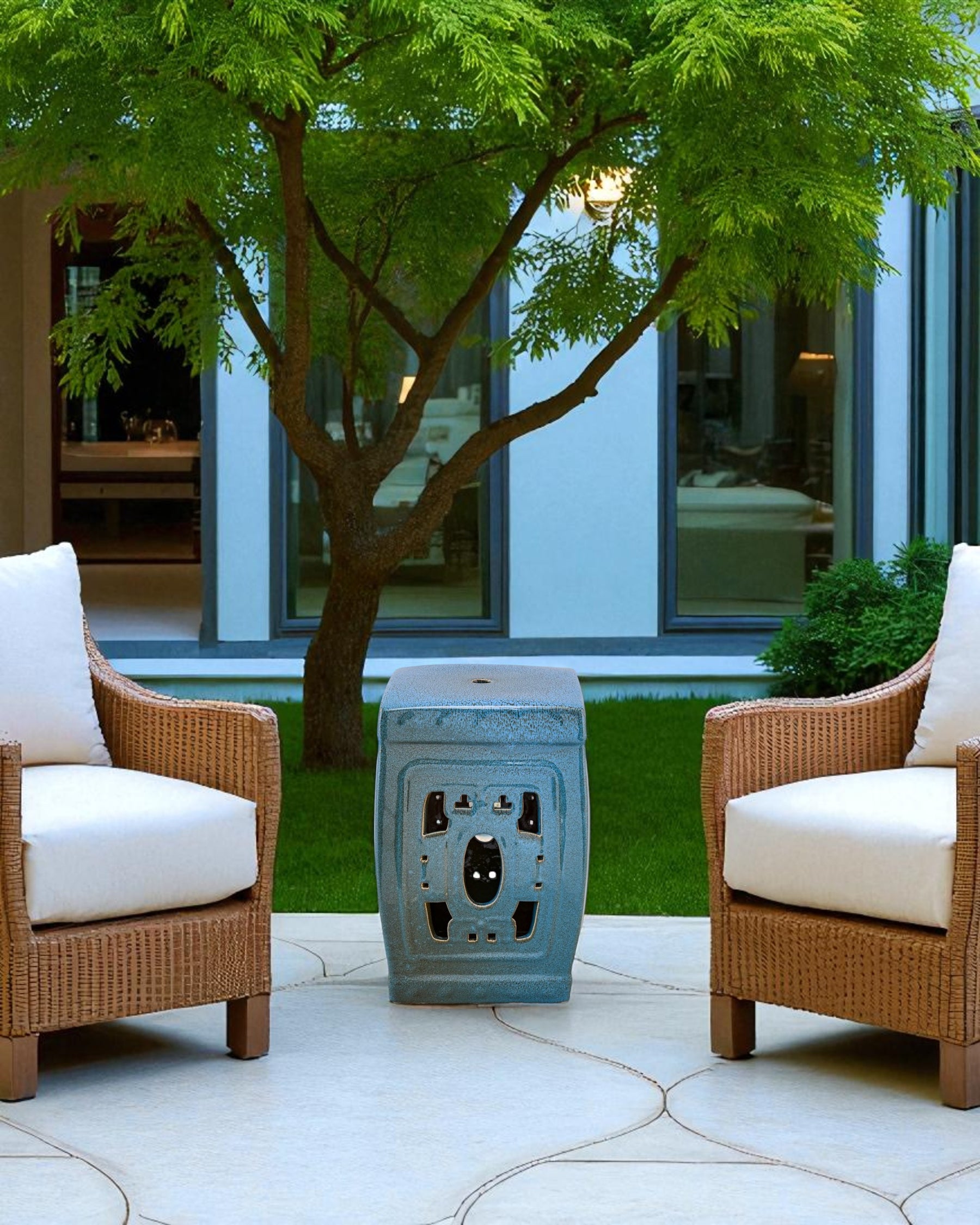 Imperial Blue Garden Stool