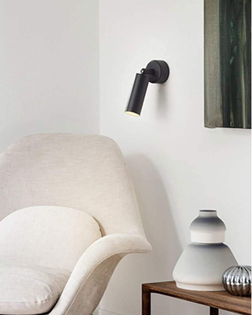 Bedside Reading Light Black Cylindrical Spotlight 5W-BK