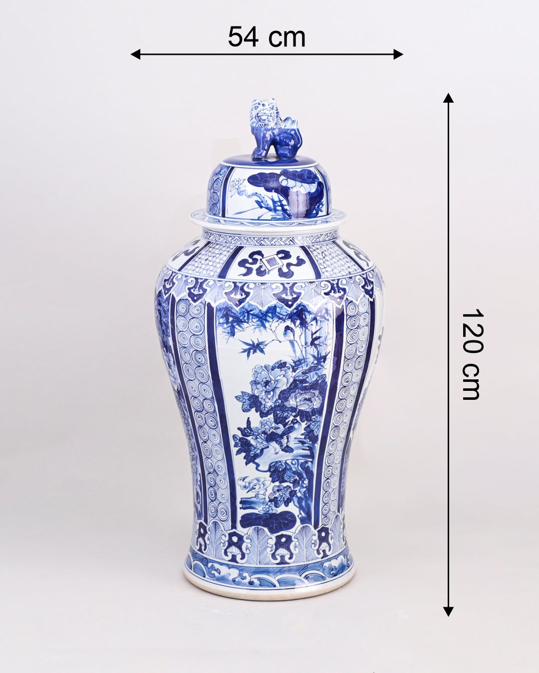 Ming Dynasty Blossom Temple Jar With Foo Dog Lid - 120cm