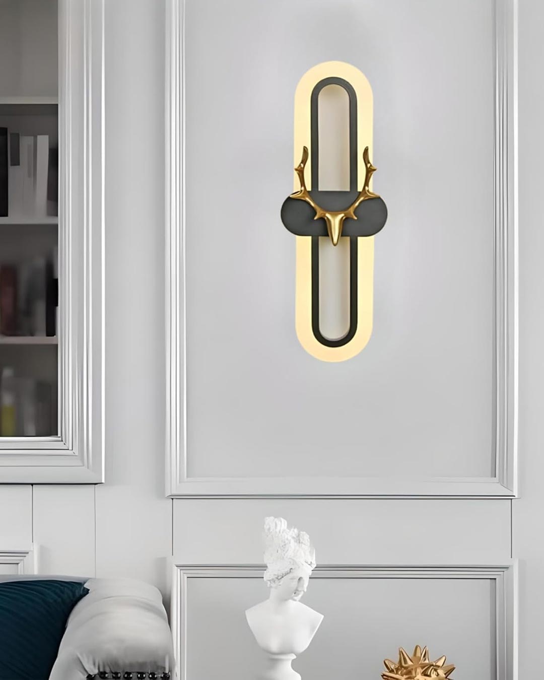 Oval Shaped Dear LED Wall Light - Black - The Decor Kart