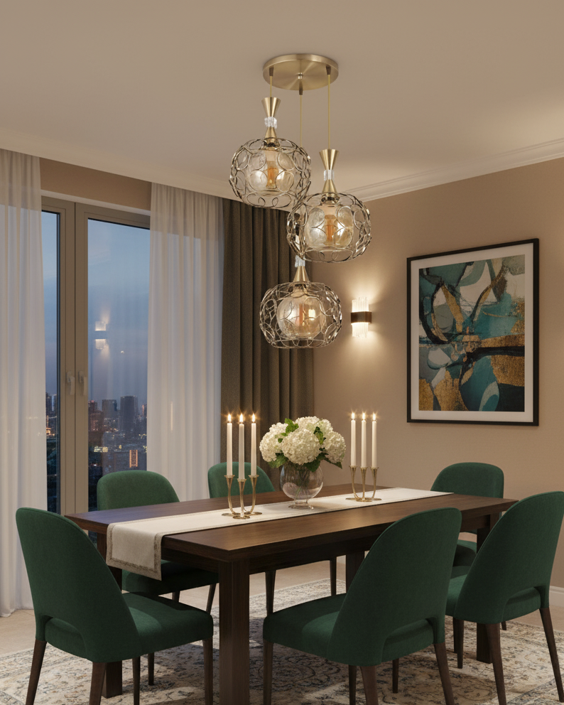 Golden Orbit Pendant Light