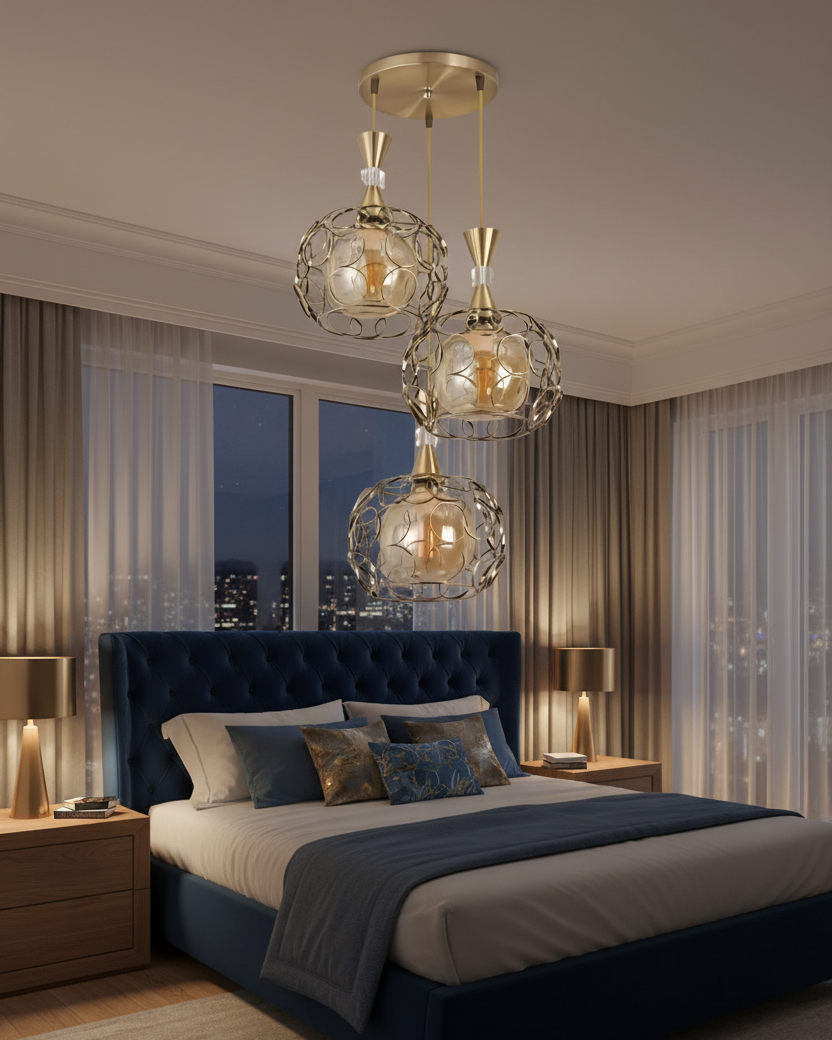 Golden Orbit Pendant Light
