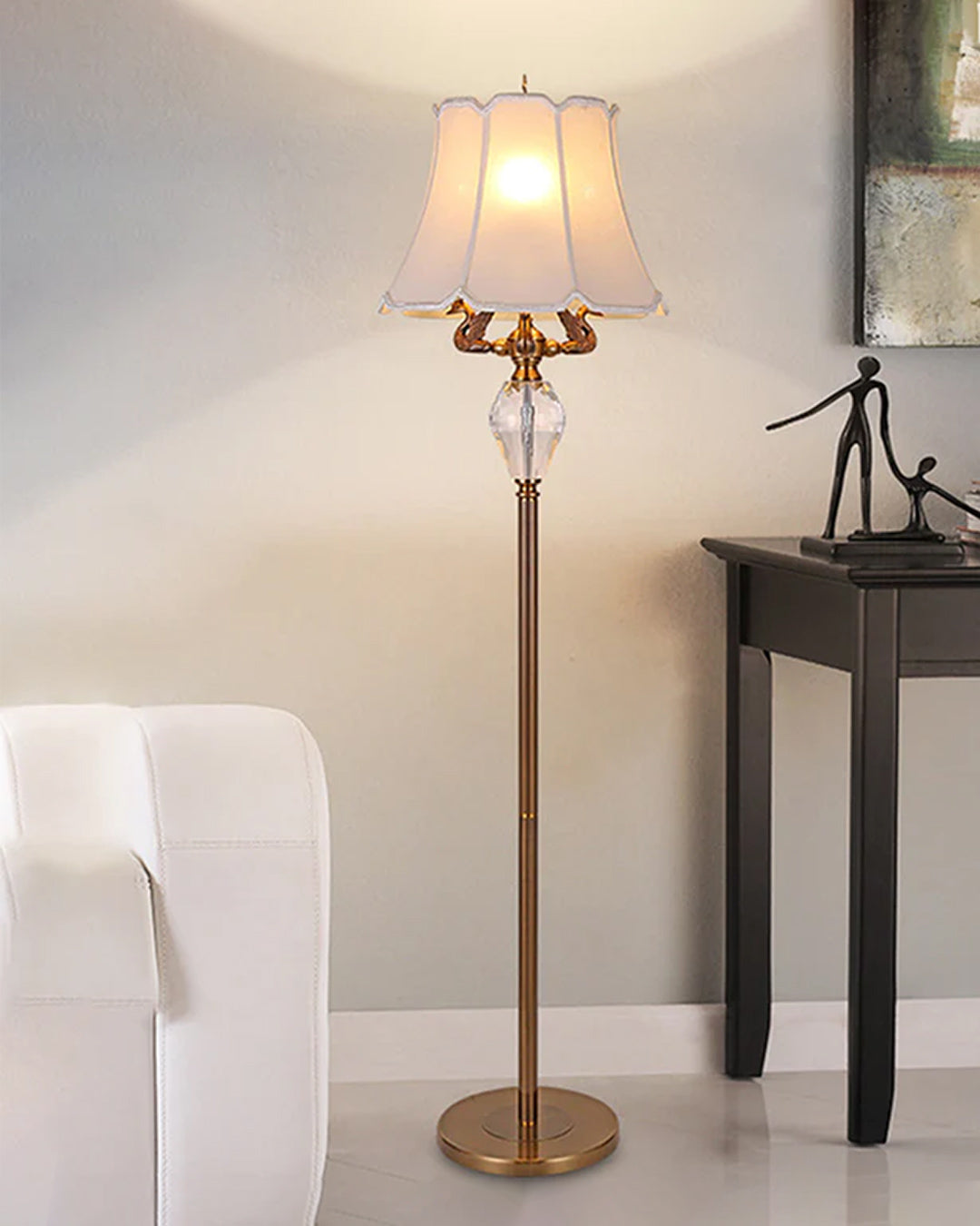White Bell Shaped Floor Lamp - The Decor Kart