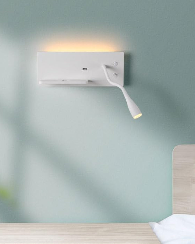 Spot Light with USB Charging & Wireless Fast Charger Body Type -WH