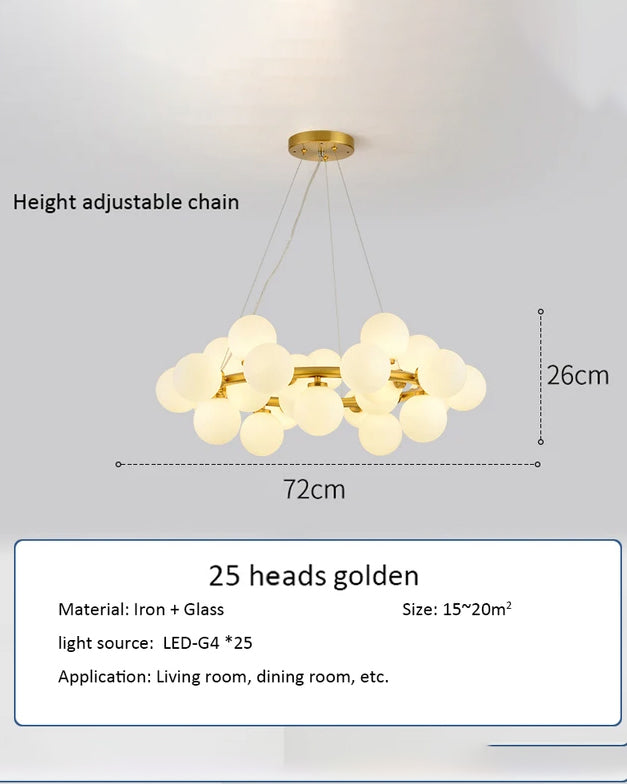 Aries Shiny Nickel Chandelier - 25 Light - The Decor Kart