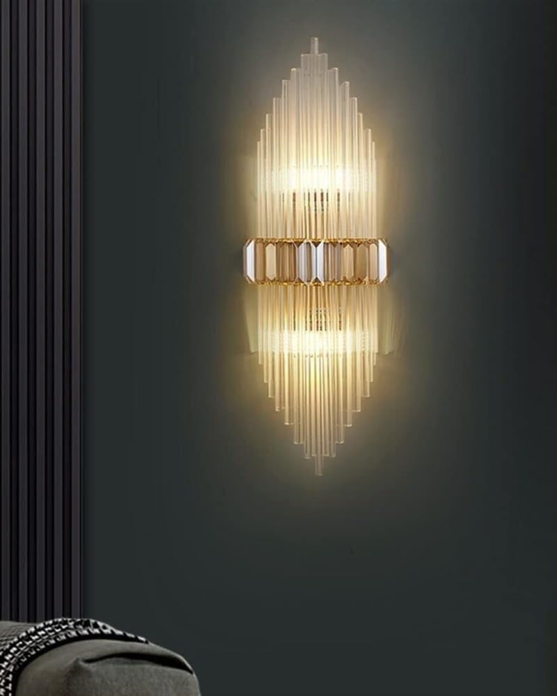 Luxury Empire Glass Rod Wall Sconce - Gold