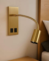 Luxe Gold Gooseneck Wall Spotlight