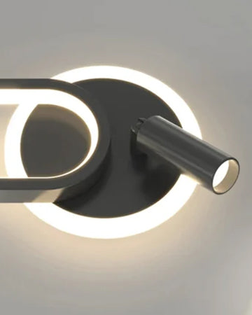 Oval Shaped LED Spot Wall Light - Black