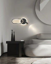 Oval Shaped LED Spot Wall Light - Black