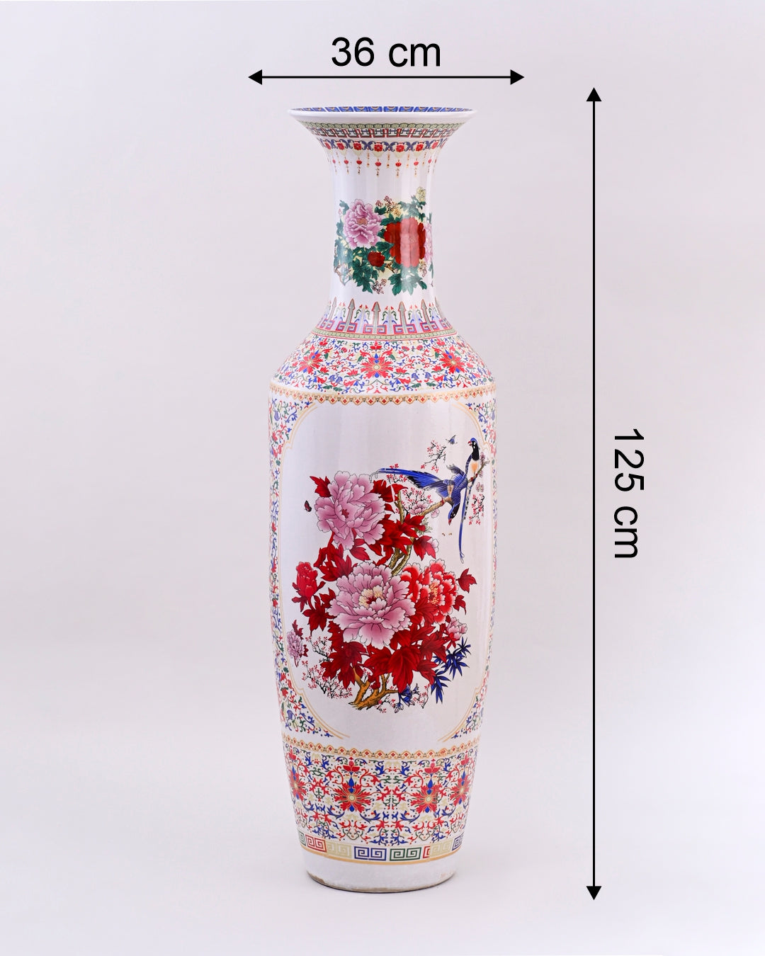 Imperial Harmony Hand-Painted Floor Vase - 125 cm