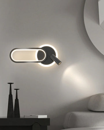Oval Shaped LED Spot Wall Light - Black