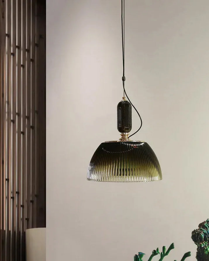 Green Glass Bowl Pendant Light
