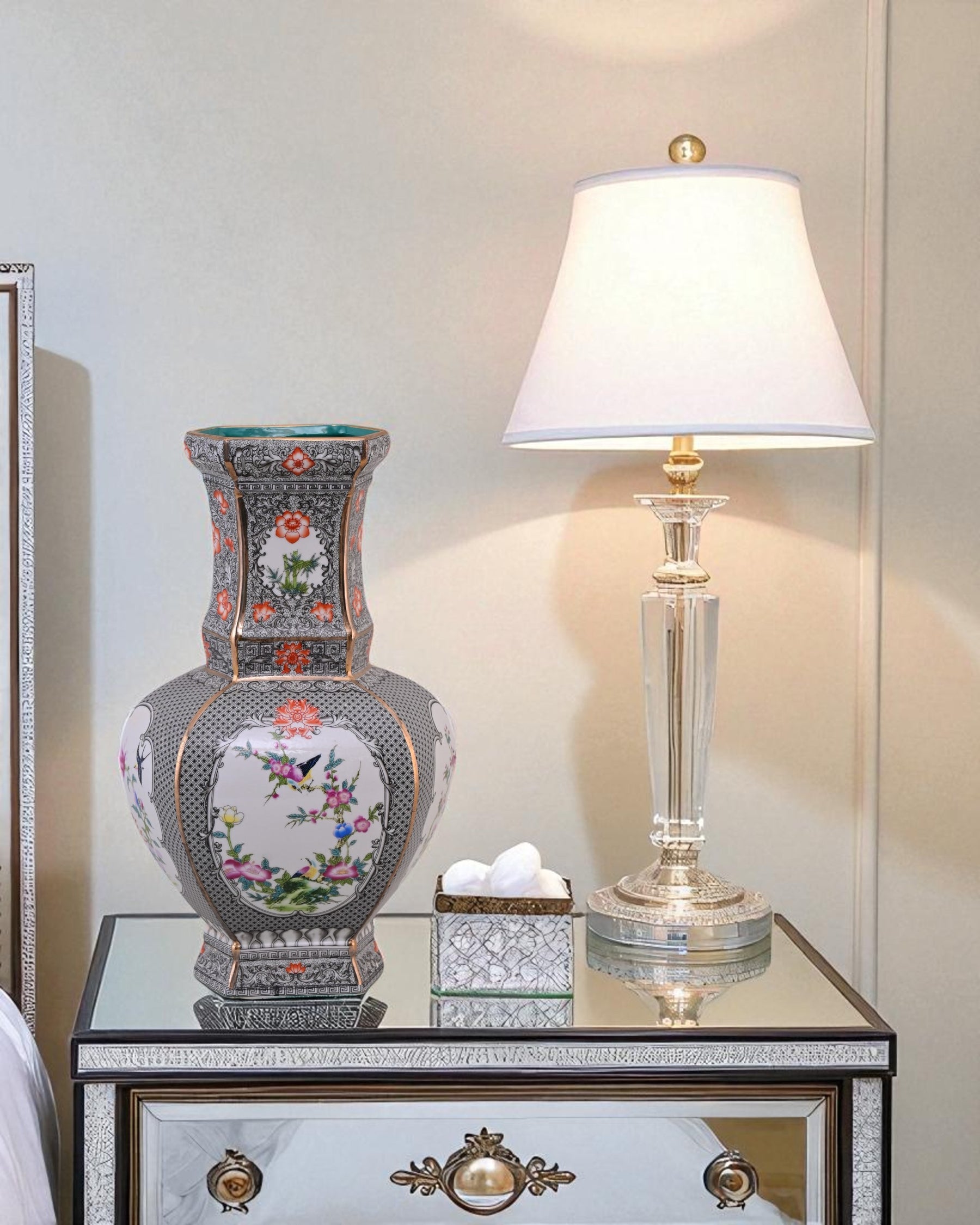 Imperial Noir Floral Cloisonne Vase