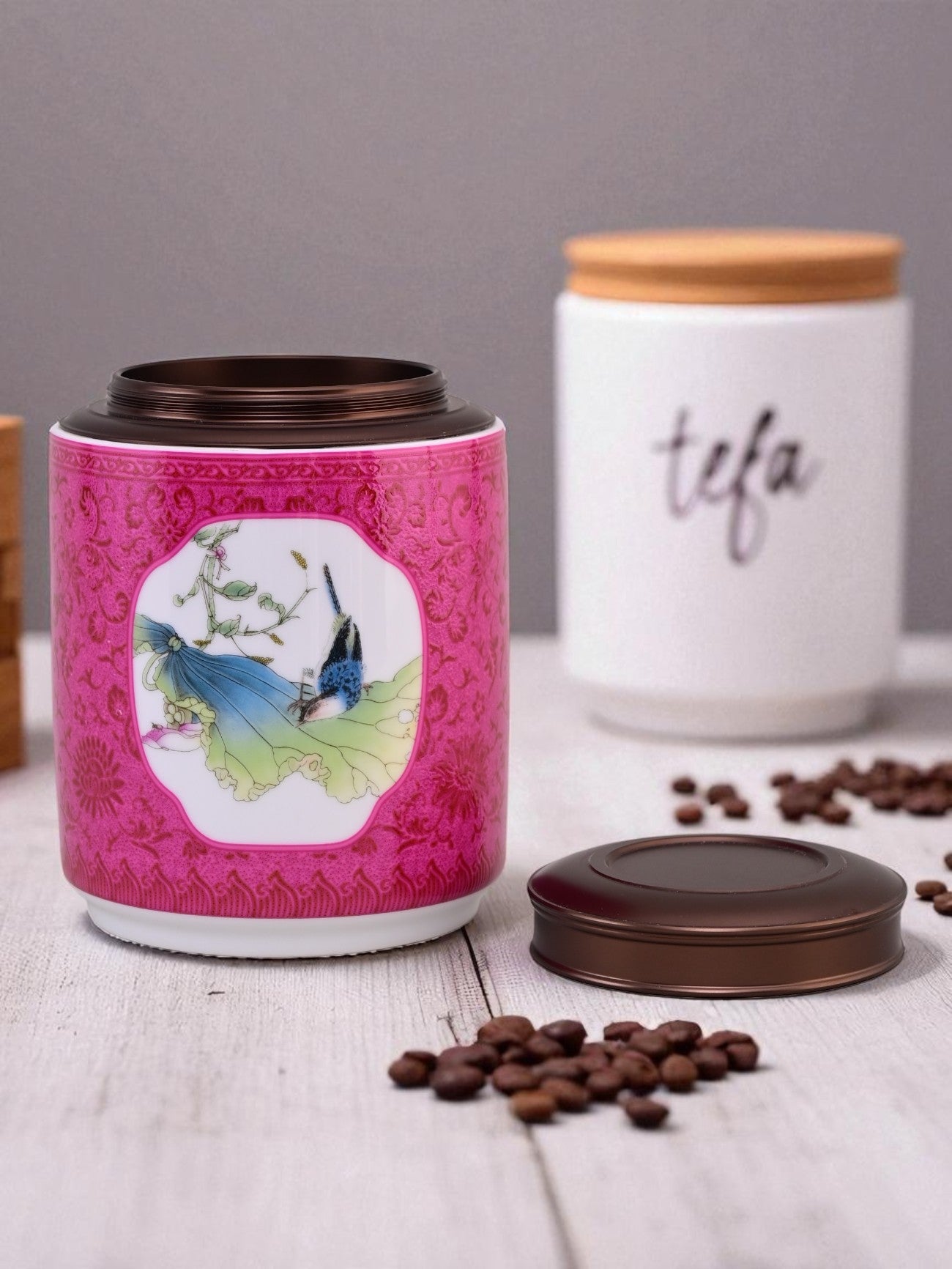 Canton Porcelain Storage Jar - Pink