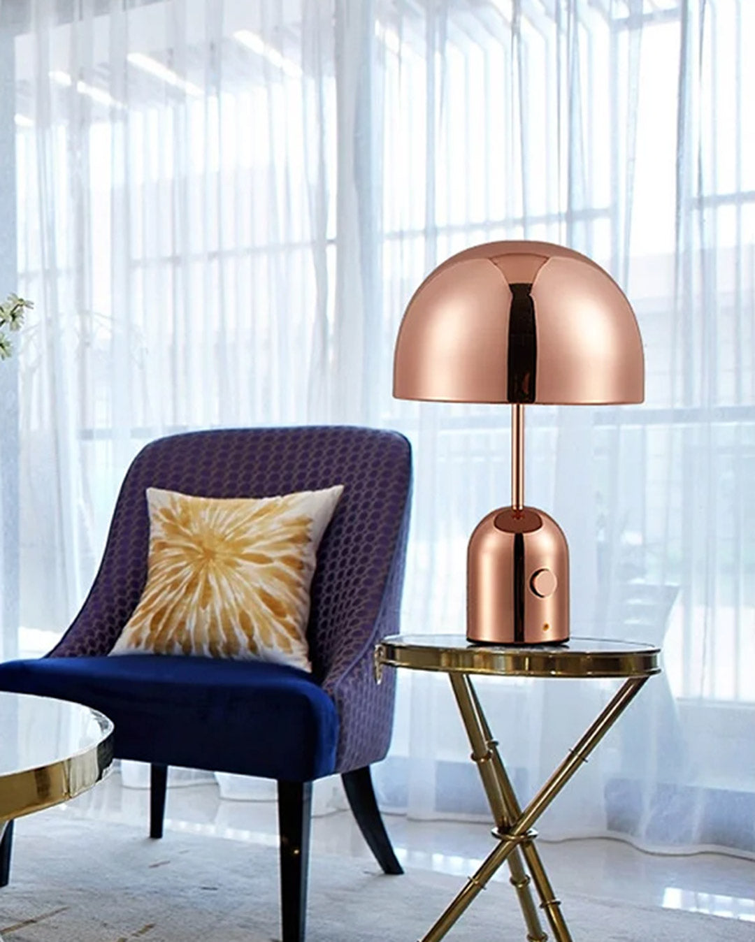 Mushroom Luxury Rose Gold Table Lamp - The Decor Kart