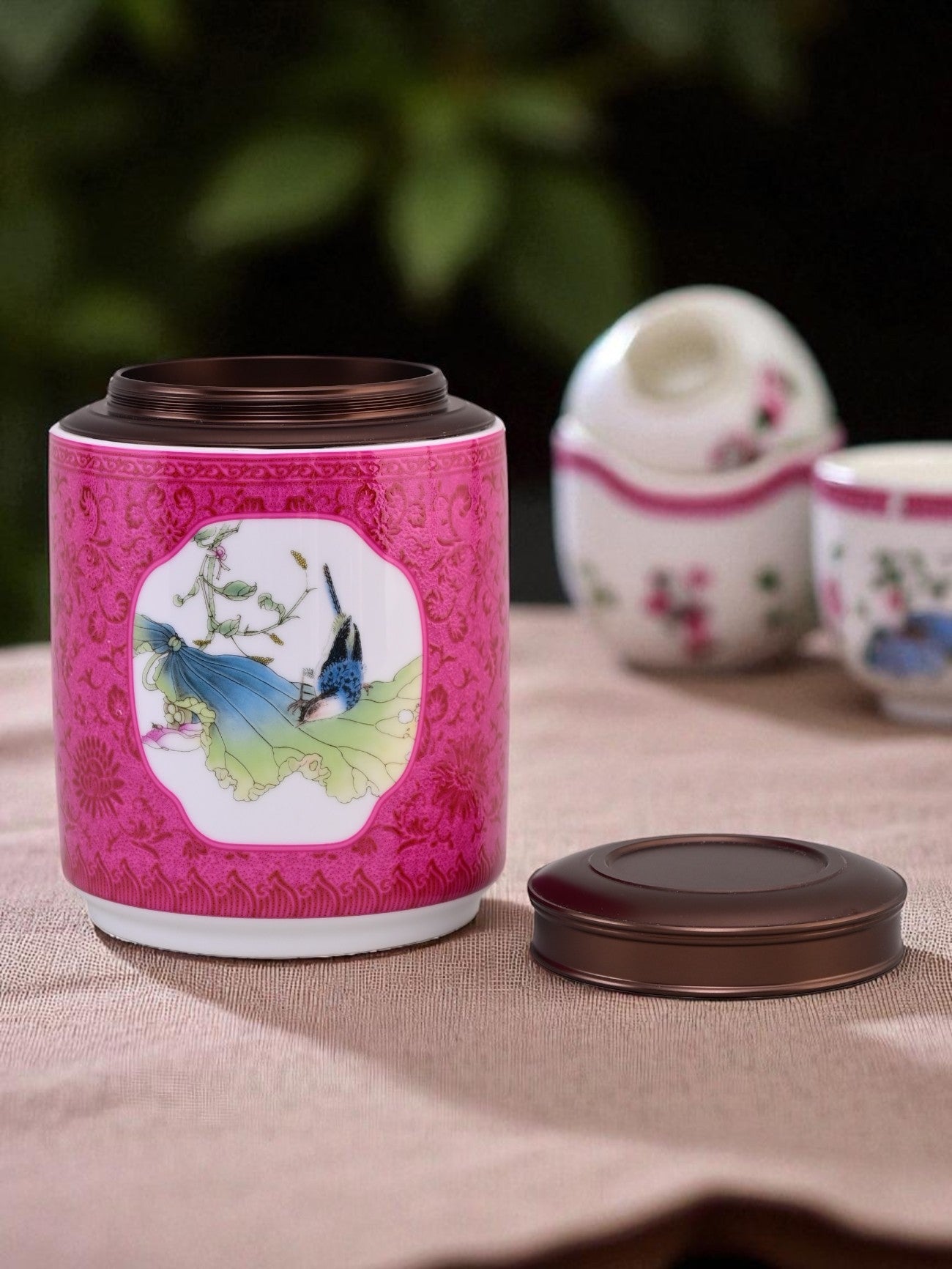 Canton Porcelain Storage Jar - Pink