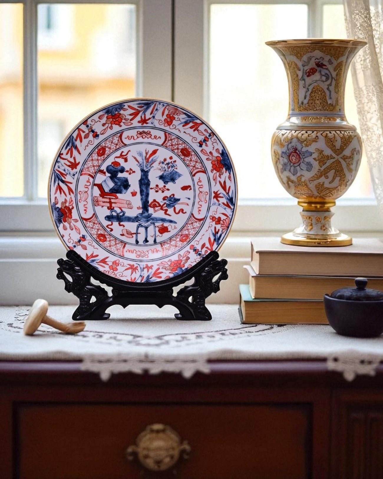 Oriental Imari Garden Decorative Plate - 10"