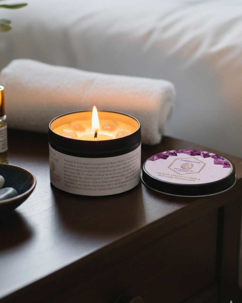 Amethyst - The Stone Of Peace Aroma Candle