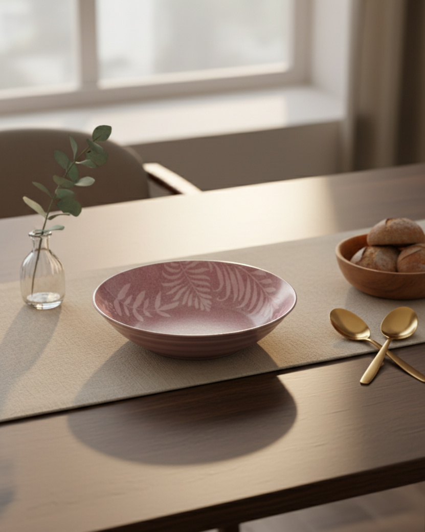 Pink Fern Serenity Dinner Set - Set of 16