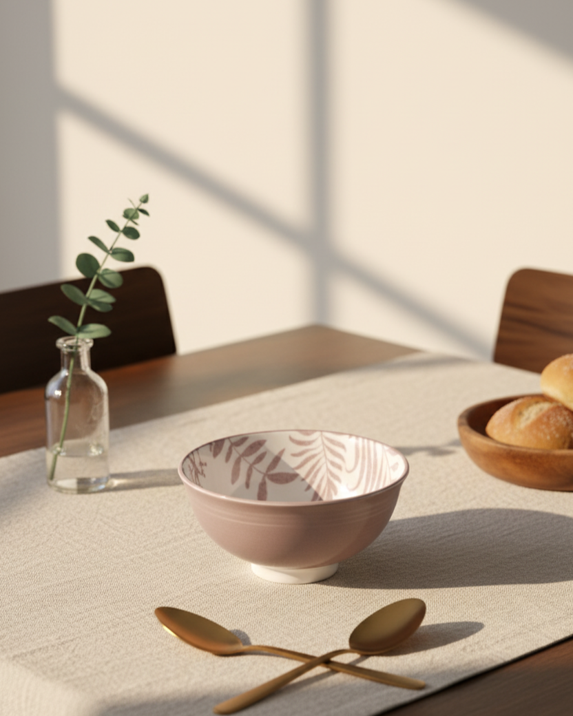 Pink Fern Serenity Dinner Set - Set of 16