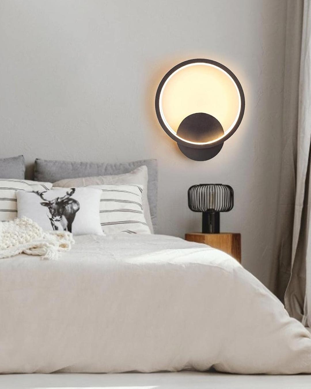 Luminaire Round LED Wall Light - Black - The Decor Kart