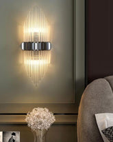 Luxury Empire Glass Rod Wall Sconce - Black