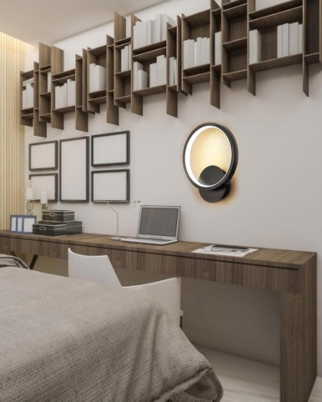 Luminaire Round LED Wall Light - Black - The Decor Kart
