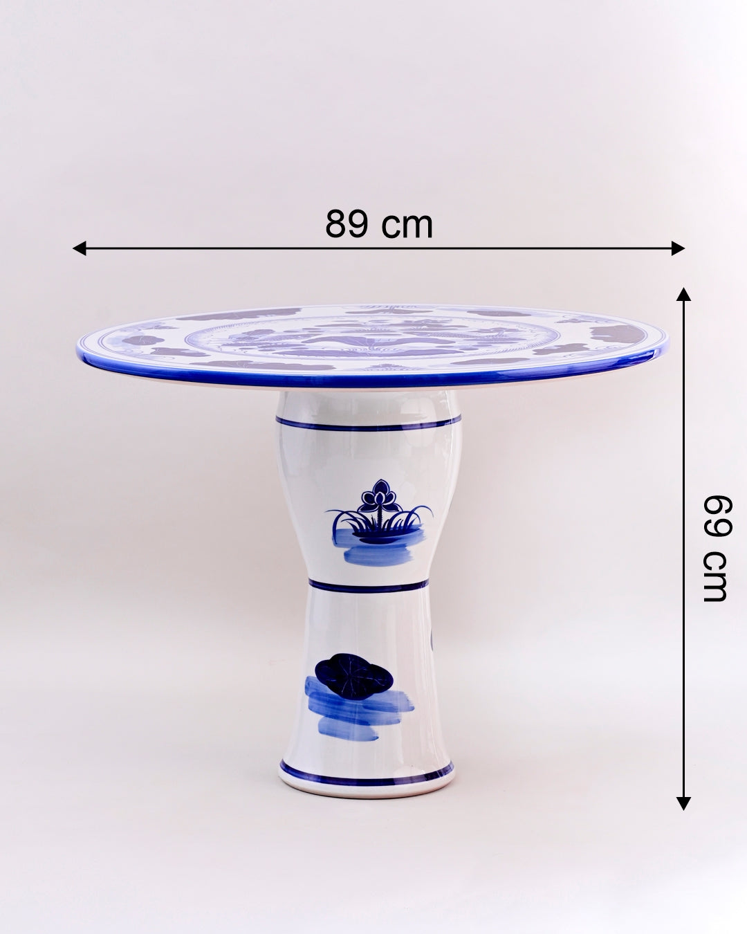 Lotus Serenity Blue & White Center Table