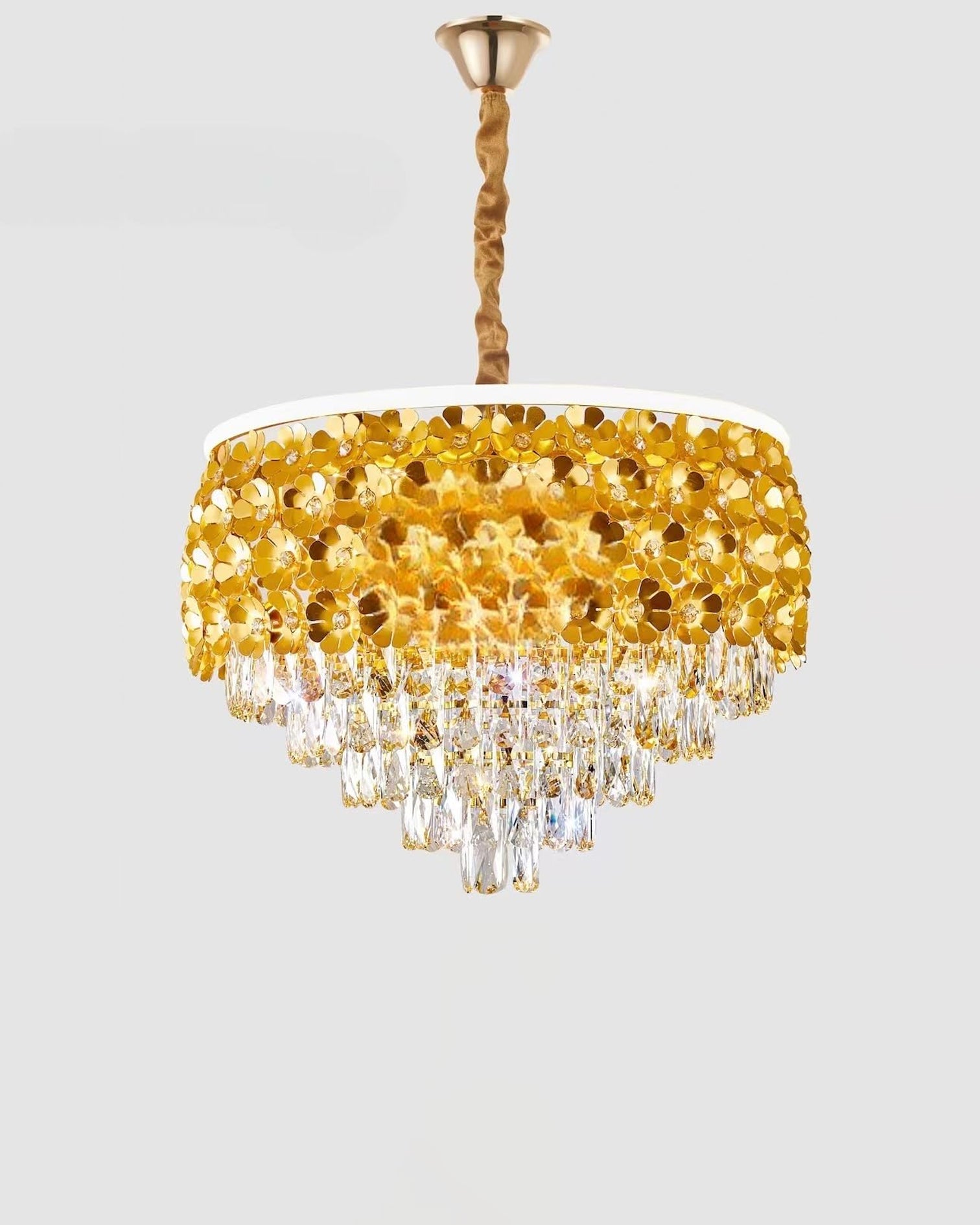 Golden Glimmer Crystal Chandelier - 60 CM