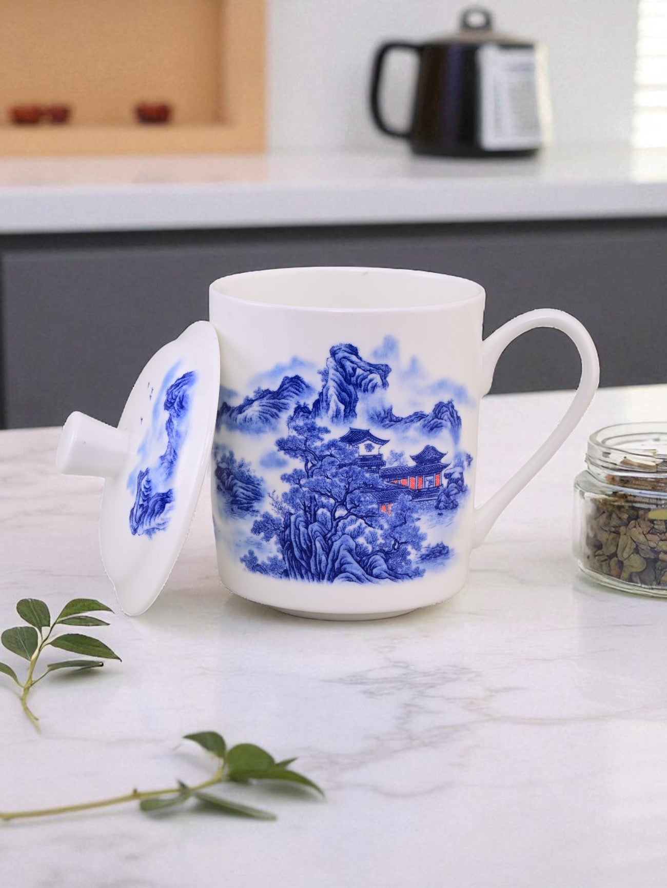 'Classic Blue Landscape' Fine Porcelain Mug