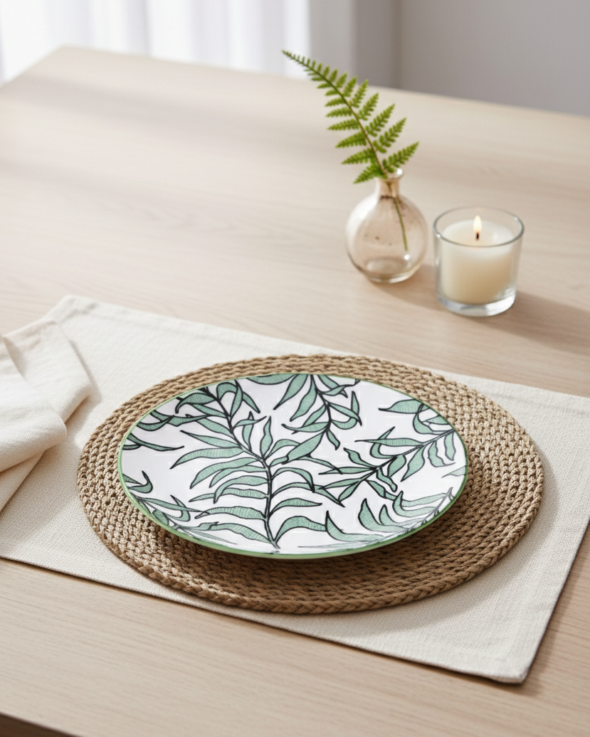 Verdant Leaf Harmony Dinner Set - Set of 16
