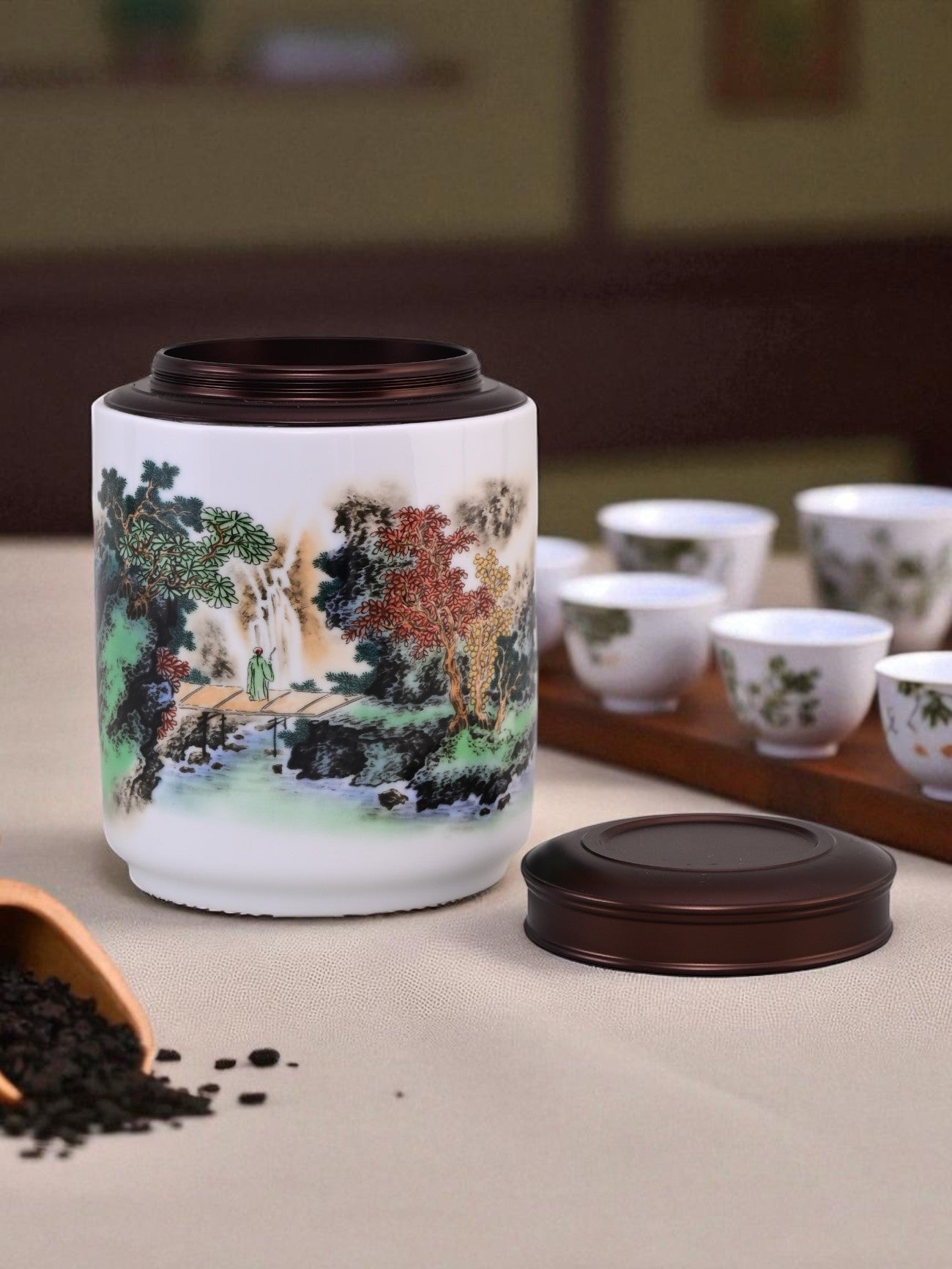 Imperial Landscape Porcelain Storage Jar
