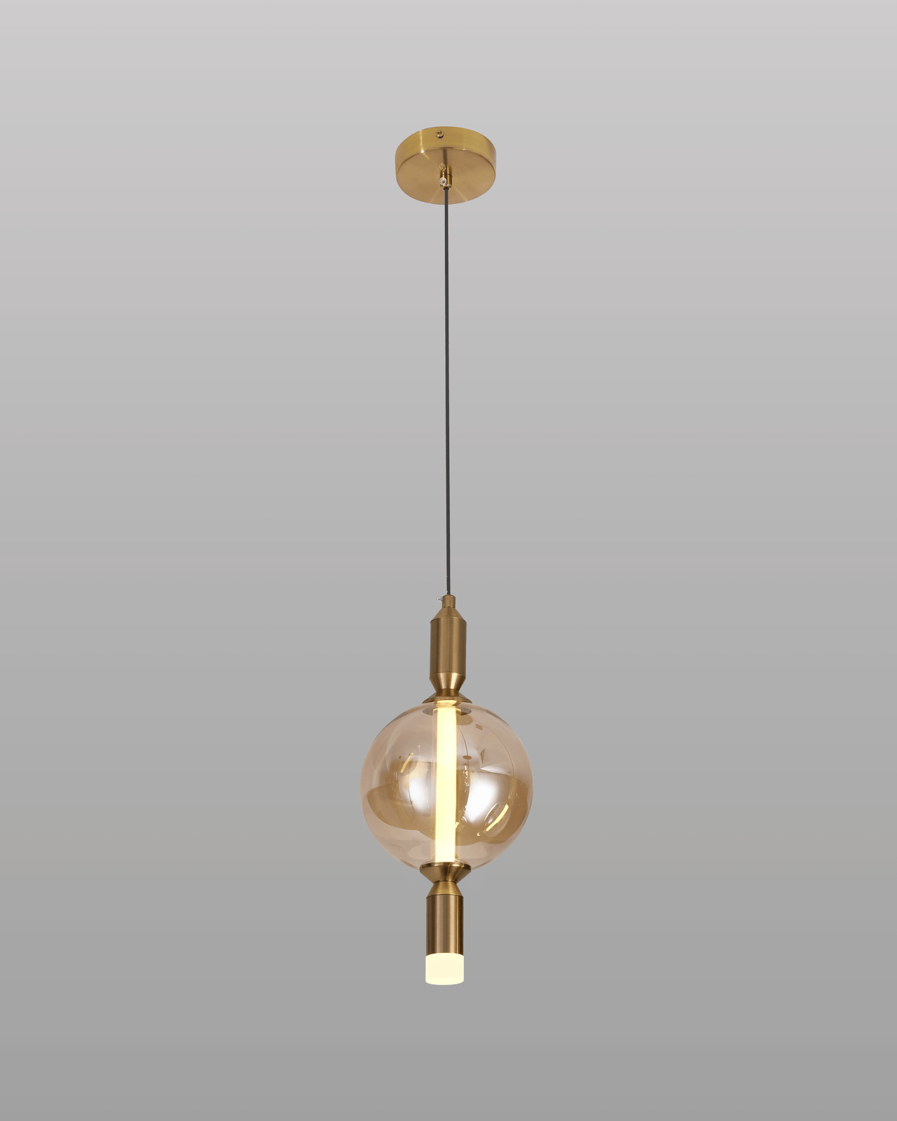 "Lumen Orb" Globe Glass Pendant Light - Amber