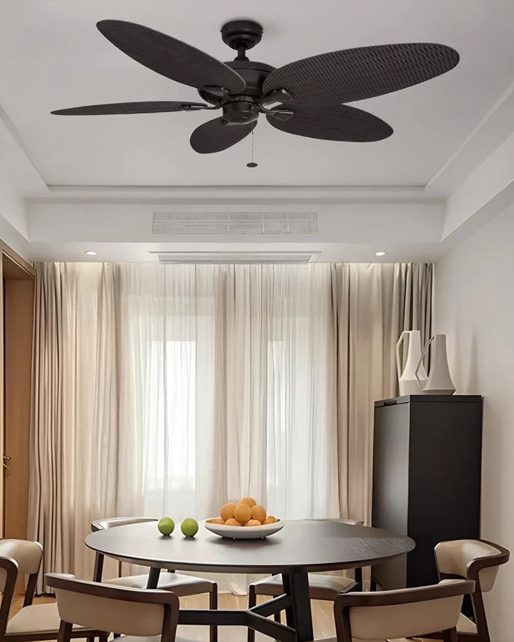 Coastal Breeze Woven Blade Pull Chain Ceiling Fan