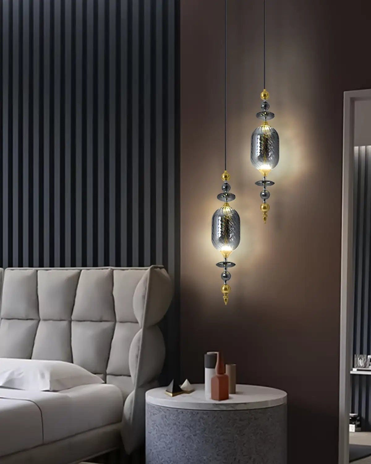 Vintage Royal Barrel Glass Pendant Light