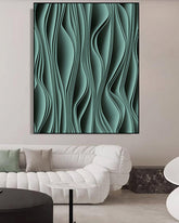 Whispers of Form 3D Abstract Oil Painting - Green