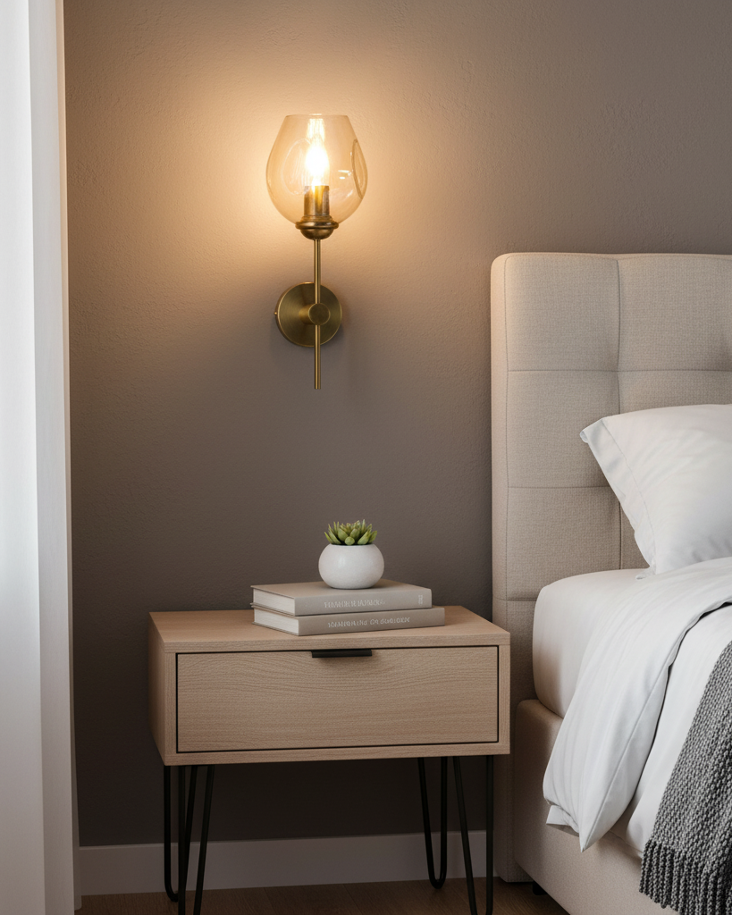 Amber Glow Glass Wall Light